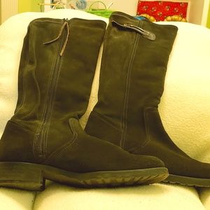 Ramona Black Suede Leather Boots